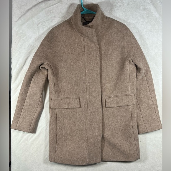 J. Crew Size 4 Stadium Cloth Nello Gori Classic Tan Overcoat Jacket - Picture 1 of 7